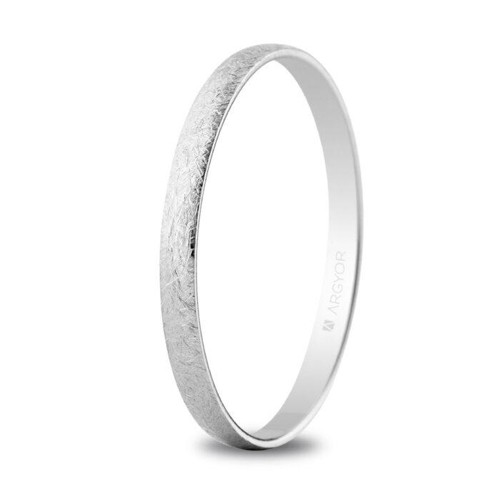 Alianza oro blanco 2mm hielo (5B201H)