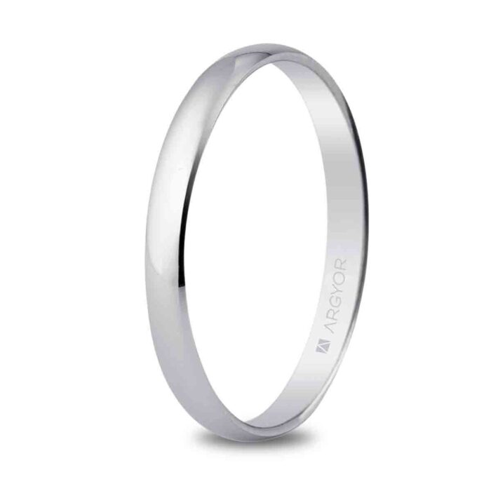 Alianza de boda oro blanco 2,5mm (5B253)
