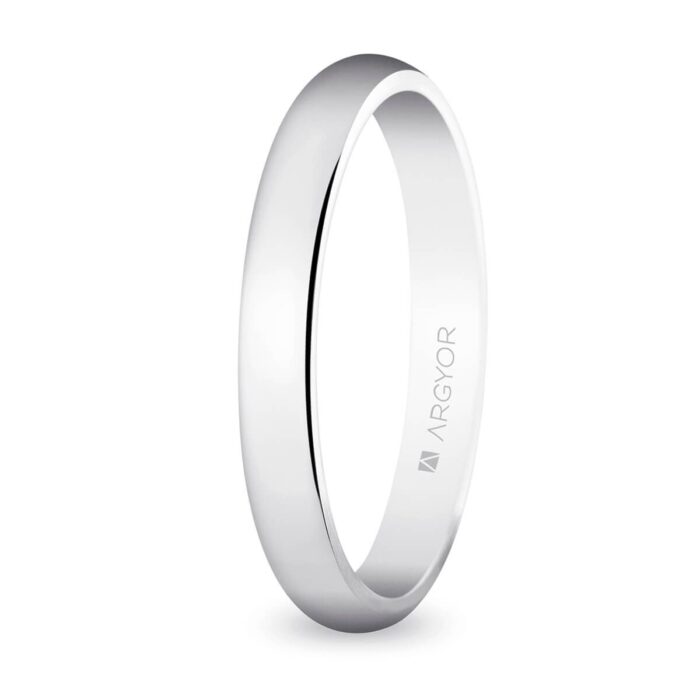 Alianza oro blanco 3mm clásica (5B306)