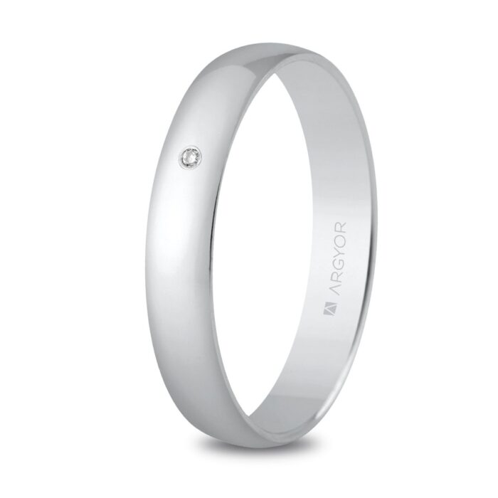 Alianza de boda oro blanco 5B353D