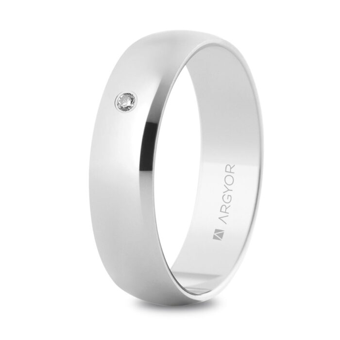 Alianza 5mm con diamante 0.02ct
