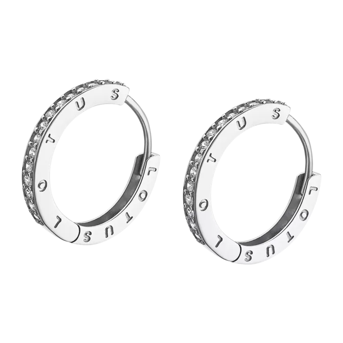 Pendientes de aro Lotus Silver con circonitas