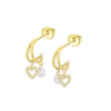 Pendientes Lotus Silver LP3937-4/2 Mujer - Aros de Plata 925 Dorados con Corazón y Circonitas