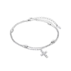 Pulsera Doble Lotus Silver LP3941-2/1 de Plata con Cruz y Bolas