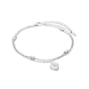 Pulsera Doble Lotus Silver LP3945-2/1 de Plata con Corazón Macizo y Circonita