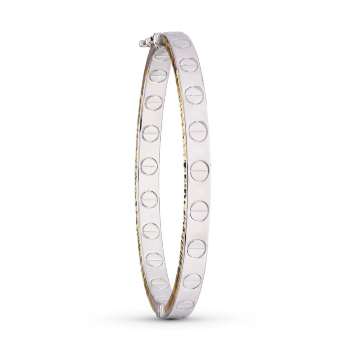 18K PULSERA ORO BICOLOR RIGIDA 62X6 MM
