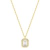 Collar rosetón circonitas blancas chapado en oro
