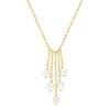 Collar perlas colgantes chapado en oro