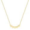 Collar cinco corazones chapado en oro