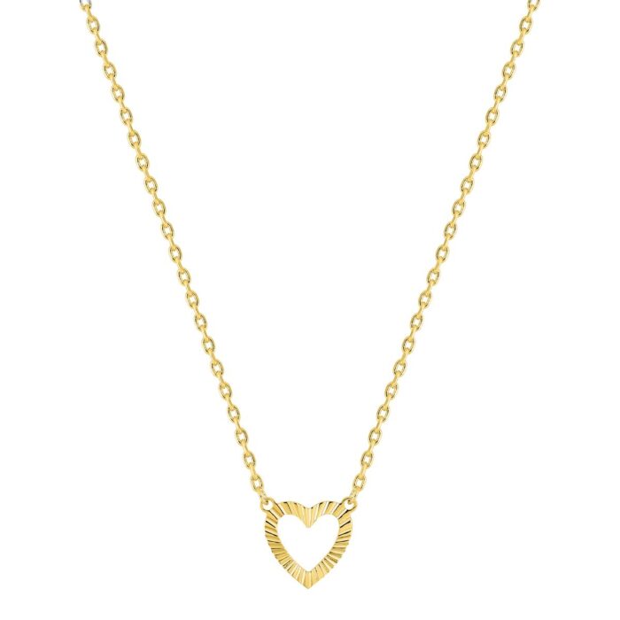 Collar corazón calado chapado en oro