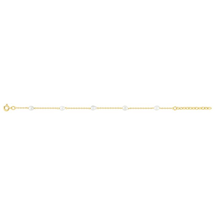 Pulsera de perlas chapada en oro