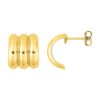 Pendientes aro triple 13 mm chapados oro