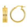 Pendientes aro triple chapados en oro