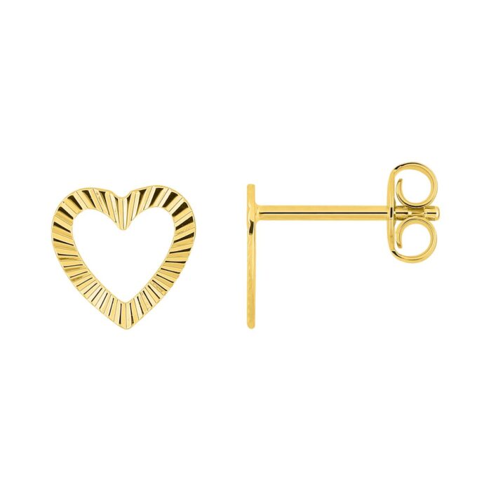 Pendientes corazón calado chapados en oro
