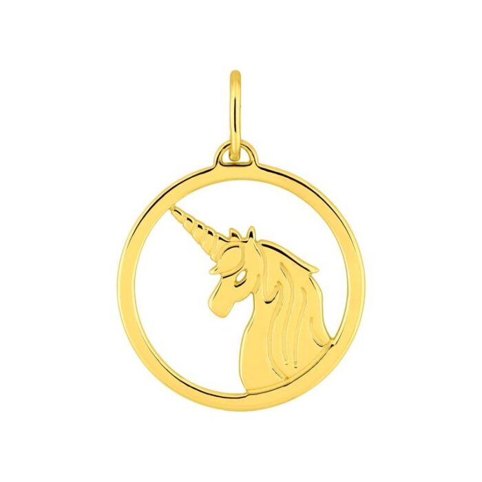 Colgante unicornio oro calado
