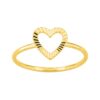 Anillo chapado en oro corazón calado
