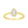 Anillo de compromiso chapado en oro piedra lágrima