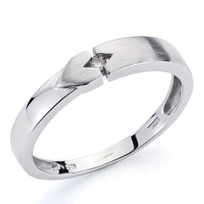 18K SORTIJA ORO BLANCO DIAMANTE 0.05  QTS.