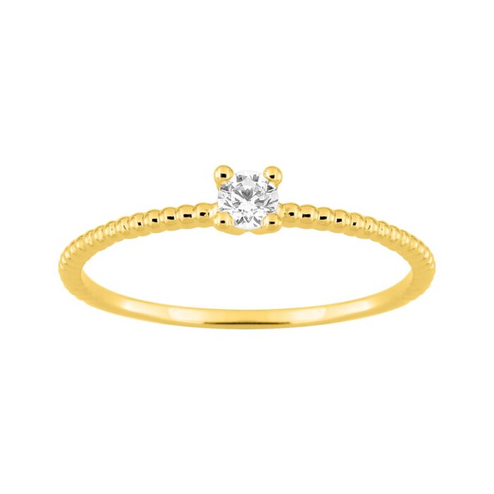 Solitario di 0.10ct GH-P2 9k o.a.