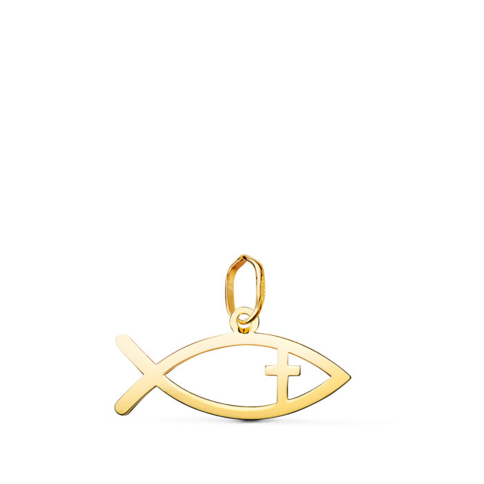 18K COLGANTE ORO AMARILLO PEZ DE LOS CRISTIANOS EN BRILLO. MEDIDA: 20 X 10 MM