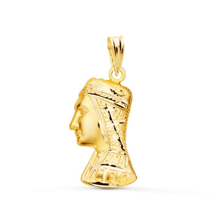 18K MEDALLA ORO AMARILLO VIRGEN DE MONTSERRAT SILUETA TALLADA 25X14  MM