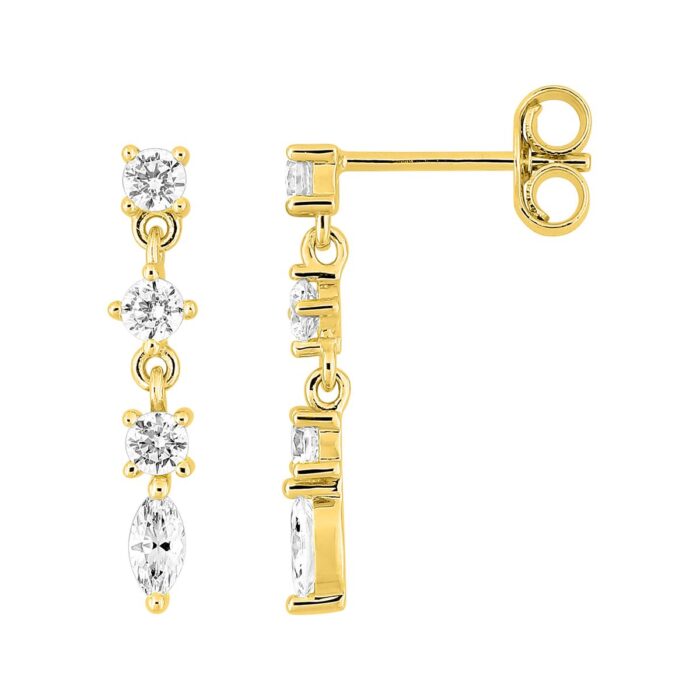 Par pendientes largos cir. 9k o.a.