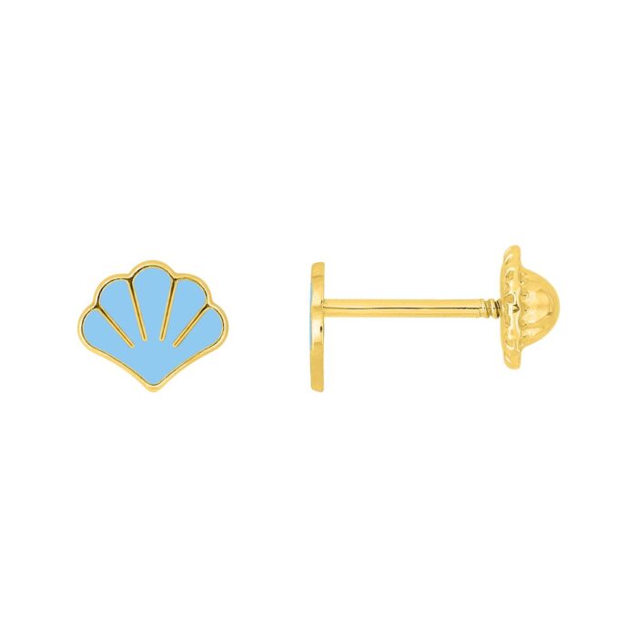 Pendientes oro 9k concha