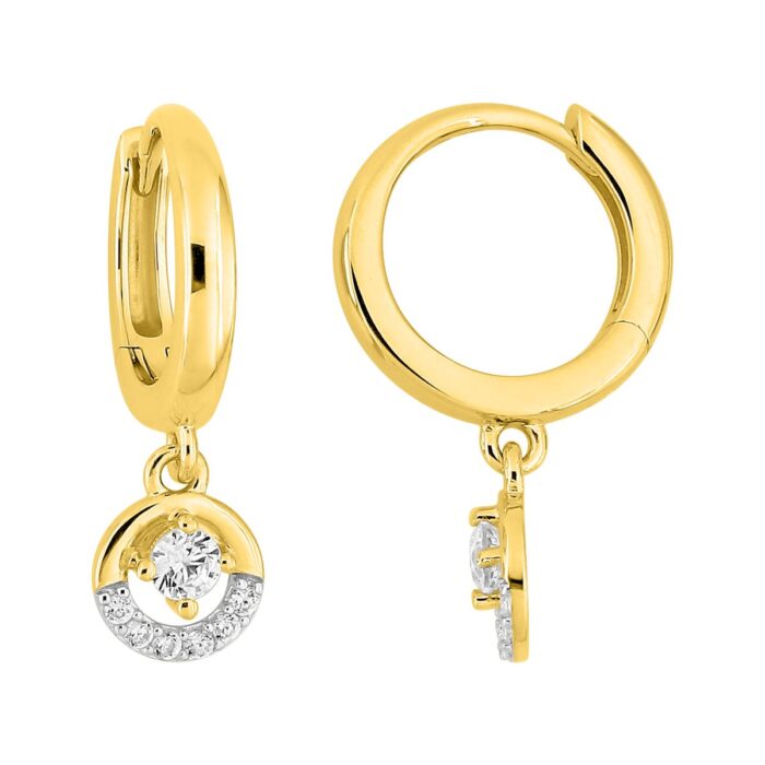 Pendientes oro 9k con circonitas