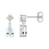 Pendientes novia oro blanco aguamarina