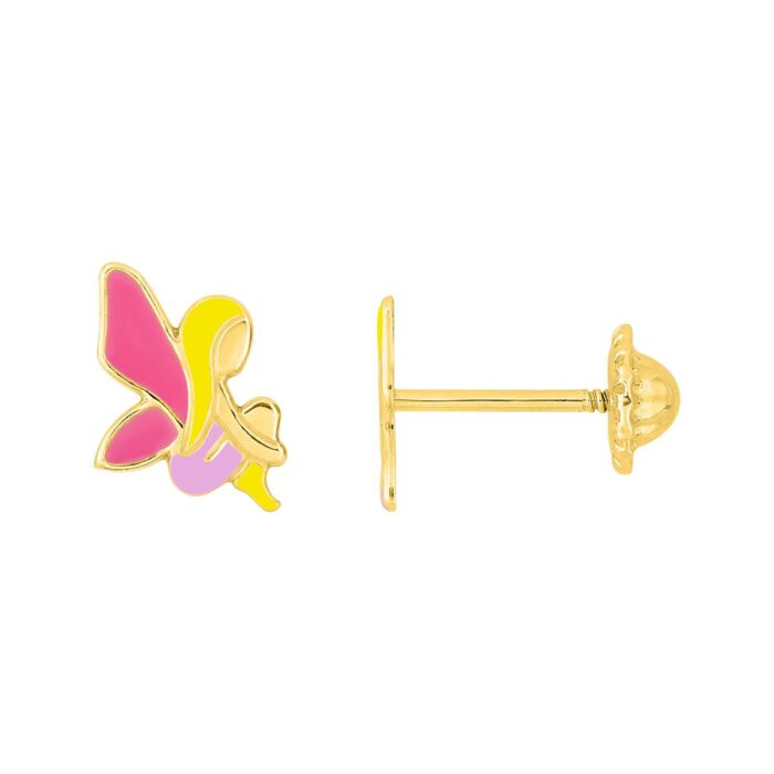 Par pendientes esmalte 18k o.a.