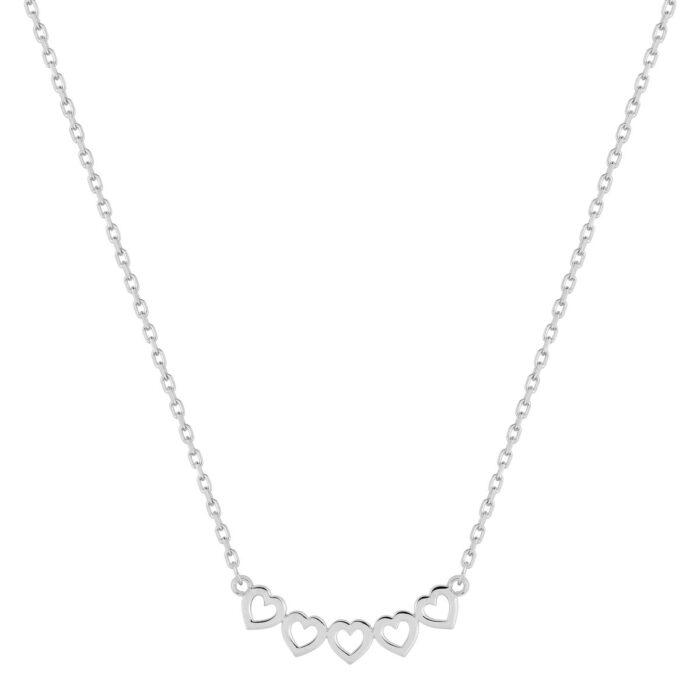 Collar corazones plata de ley 925