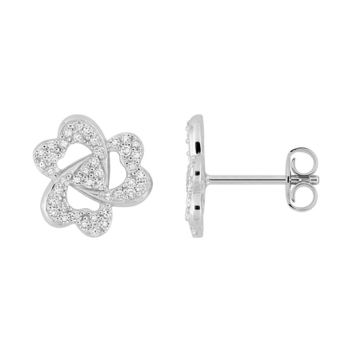 Pendientes novia plata entrelazados