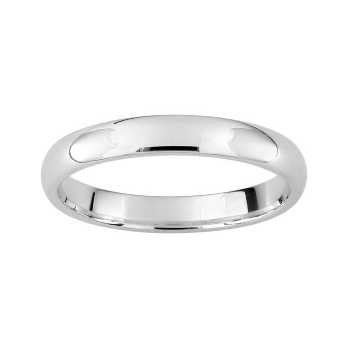Alianza de plata 3mm confort 337036 Alianza plata rodiada, modelo clásico de media caña de 3 milímetros de anchura y acabado pulido con interior confort.