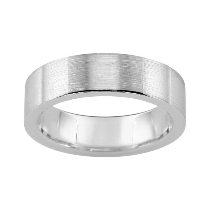 Alianza de plata plana 5.50 mm 337278 Alianza plata plana de 5.50 mm con textura mate.