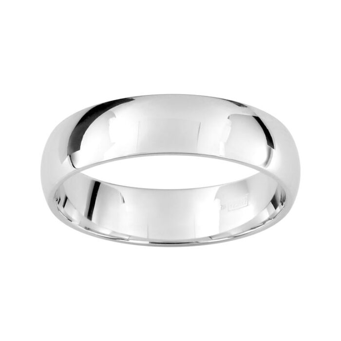Alianza de plata 5mm confort 337284 media caña clásica plata rodiada pulida