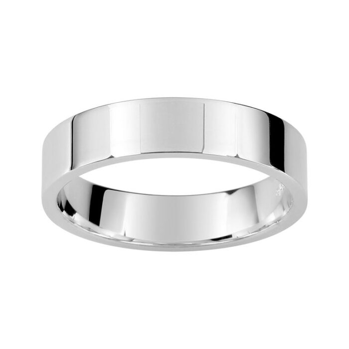 Alianza de plata 4.5mm plana 337387 diseño clásico rodiado interior confort