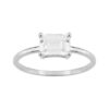 Anillo solitario plata talla esmeralda