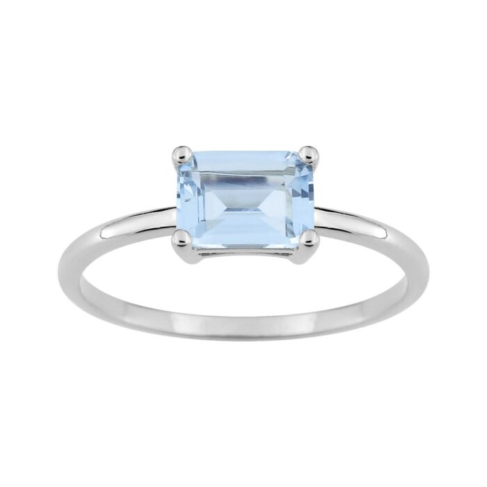 Anillo plata circonita azul esmeralda