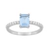 Anillo plata circonita azul talla esmeralda