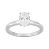 Anillo solitario plata circonita oval