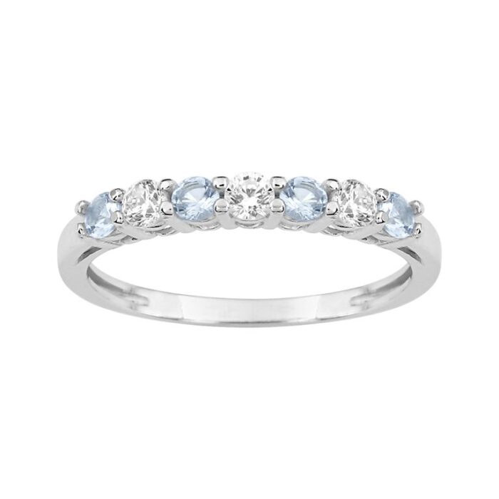 Anillo cz azul cielo+blanco ag925rh