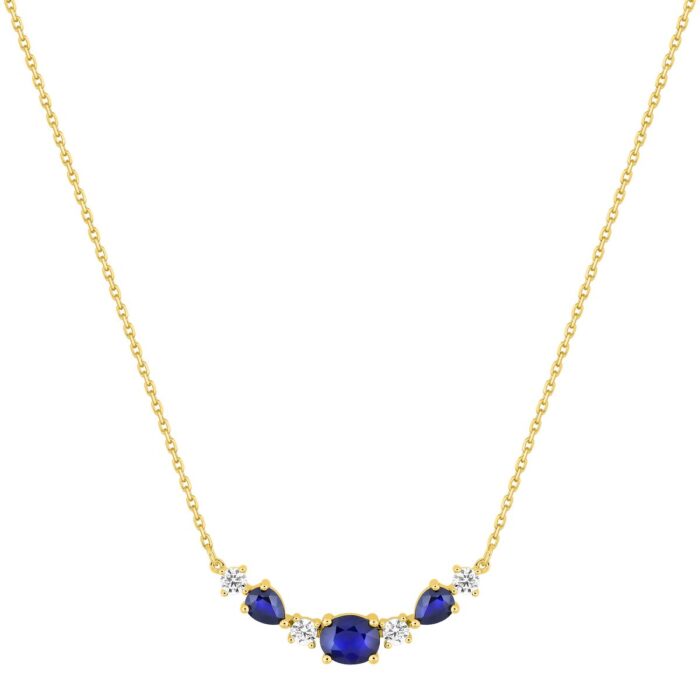 Collar oro 18k zafiros azules