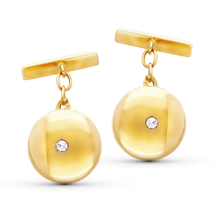 18K GEMELOS ORO AMARILLO REDONDOS CIRCONITA