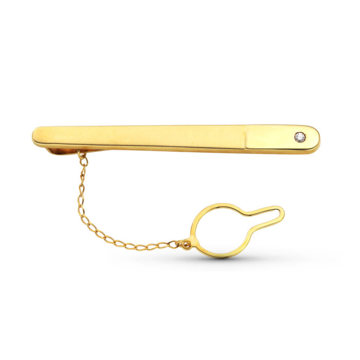 18K AGUJAS ORO AMARILLO CIRCONITA 58X6 MM