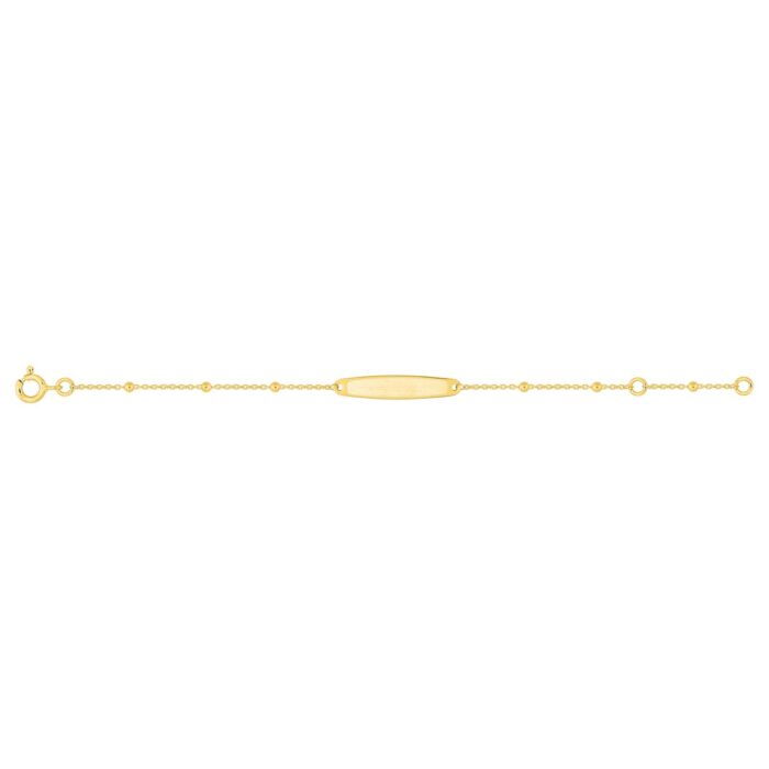 Pulsera bebé oro 9k placa ovalada