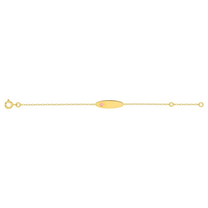 Pulsera bebé oro 9k estrella rosa
