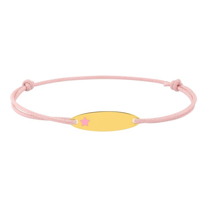 Pulsera estrella rosa oro 9k