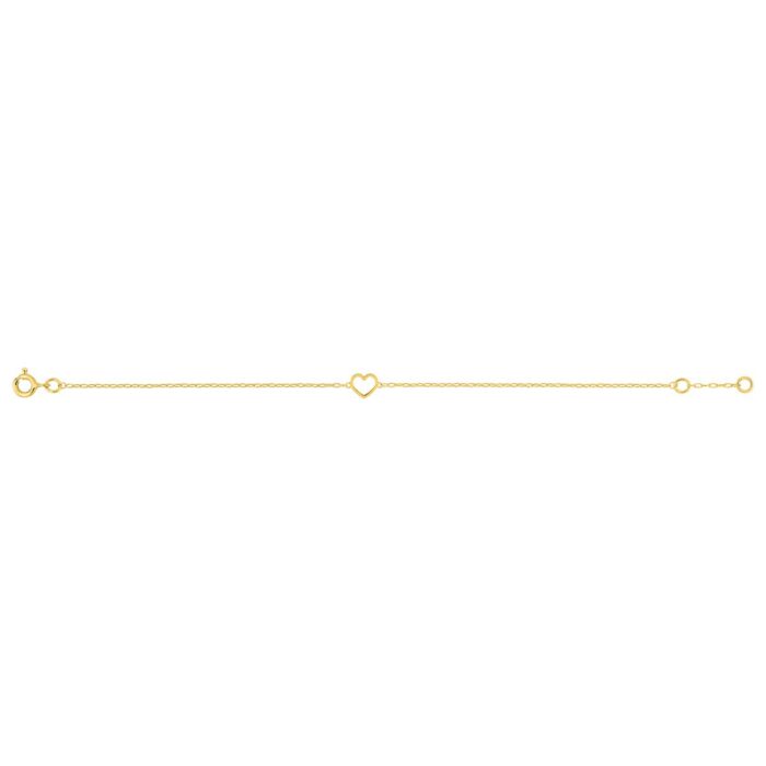 Pulsera corazón oro 9k