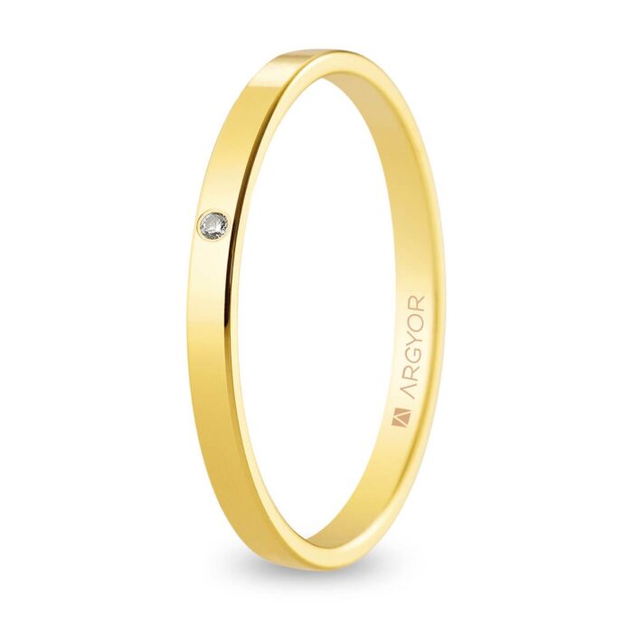 Alianza oro amarillo c/diamante