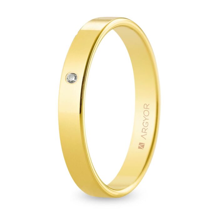 Alianza oro amarillo c/ diamante